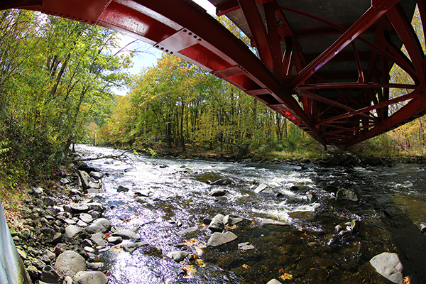 Bridge Between Two Seasons by Kevin Haines, winner of DRBC's Fall 2018 Delaware Basin Photo Contest.